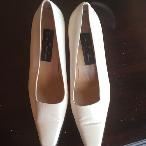 Vintage LEATHER GRUPPO ITALIANO 3” heel shoes Barbiecore blush pink square toe 9 - Picture 2 of 10